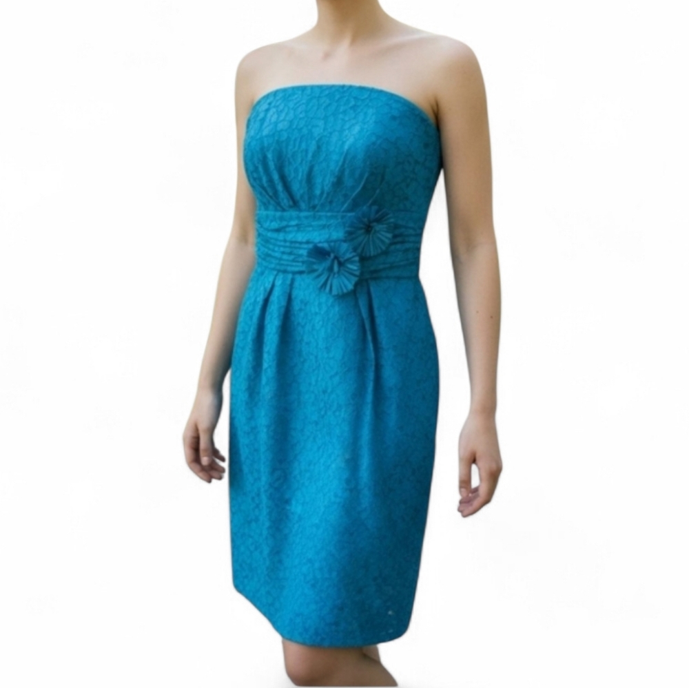 NWOT David's Bridal Strapless Sunny Lace Malibu Dress. Size 14.